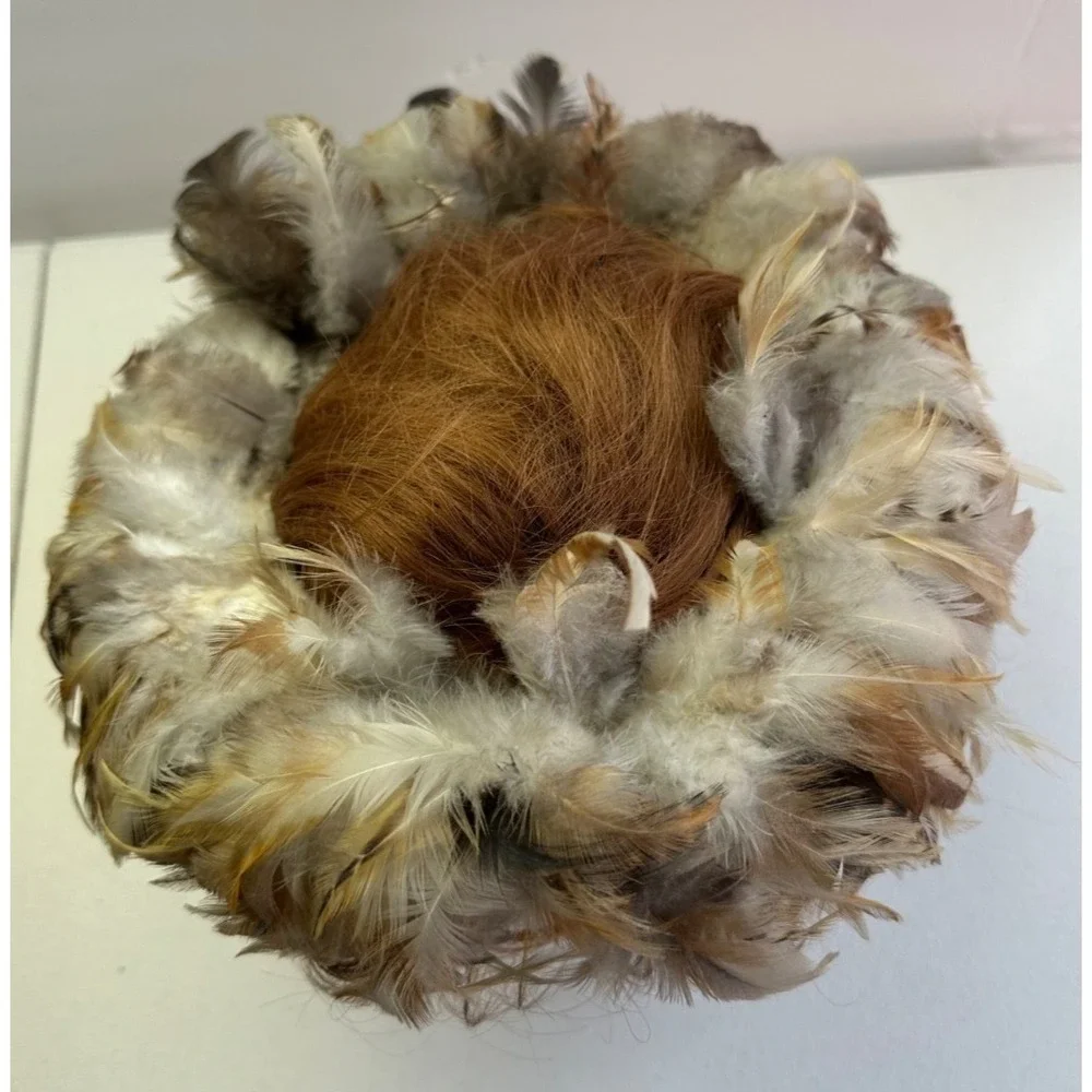 Vtg Pheasant Feather Natural Wreath Fall Rustic Decor Hat‎ Band Hair Boho Whimsy